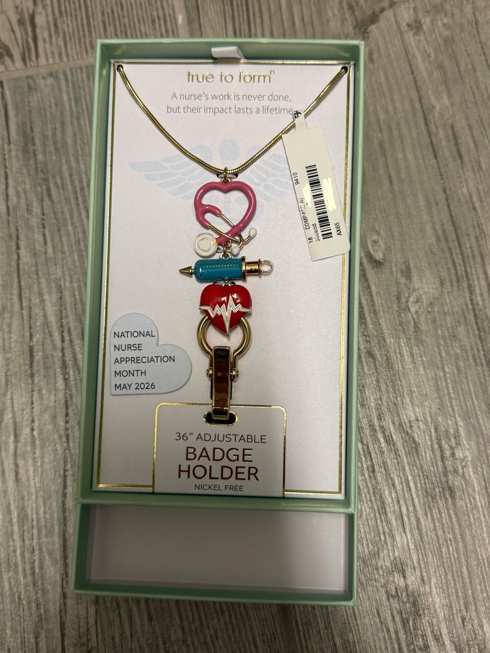 True to Form Pink & Red Nurse Badge Holder Necklace